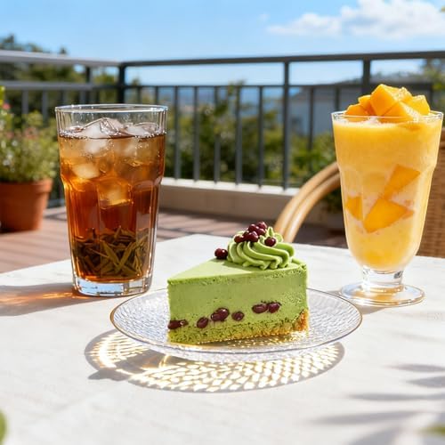 rubtlamp 100 pack clear gold plastic dessert plates, side view