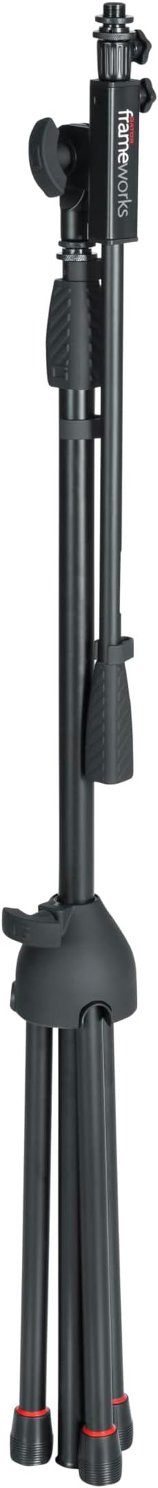 Gator Frameworks Tripod Mic Stand with Boom Arm & Soft Grip Twist Clutch Height Adjustment, Includes 3/8" and 5/8" Adapters (GFW-MIC-2020)