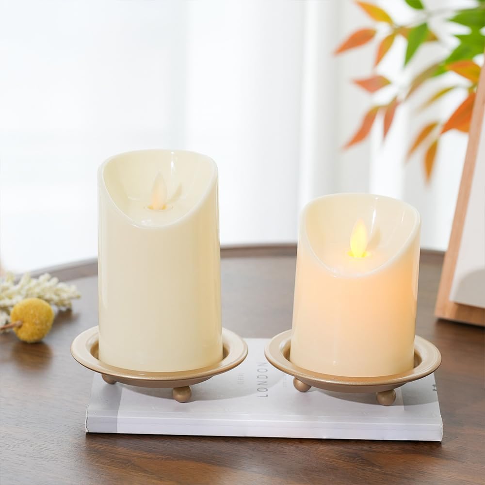 Elegant Gold Iron Candleholders Set – Round Design for Sophisticated Home Décor