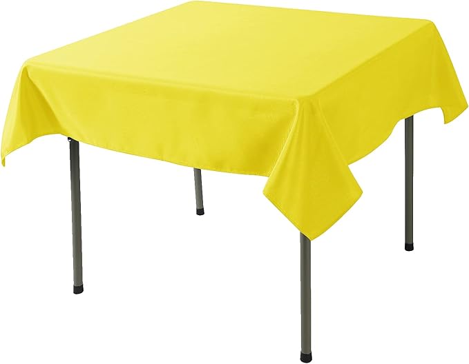 Cupuamon Square Tablecloth 70x70 inch Washable Polyester Fabric Table Cloth for Wedding Party Dining Banquet Decoration（70x70,Yellow）
