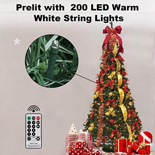 6ft prelit pop up artificial christmas tree pull shown in use