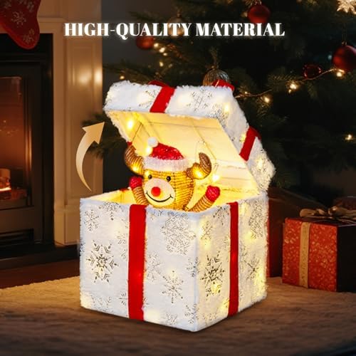 vingli animated christmas lighted gift boxes decoration, pop, close-up detail