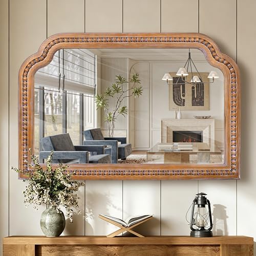 36x24 inch farmhouse arch wall mirror wood beaded, package contents
