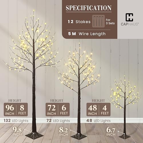 fencer wire set of 3 brown birch trees, package contents