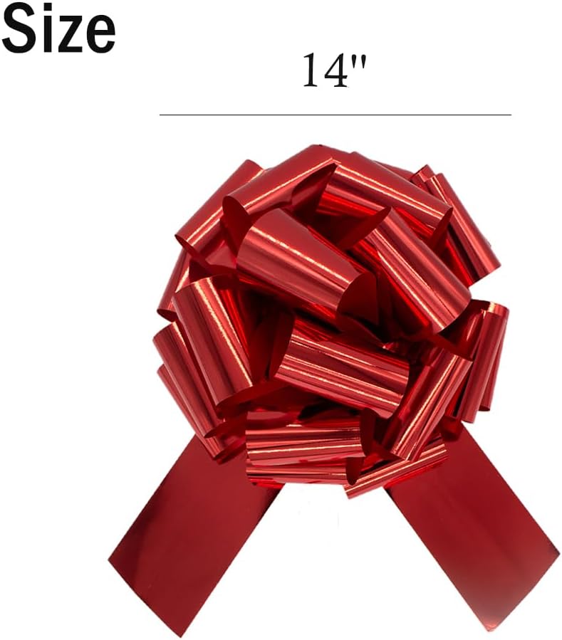 14 Inch Big red Bow,1Pcs Big Bow for Present,Big Gift Bow for appliances,Bikes,Table Decorations and Party Events (Red)