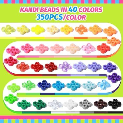 simetufy 14000pcs pony beads bulk, 40 colors for showing dimensions