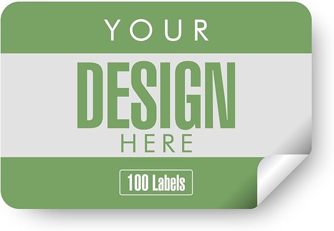 Custom Stickers Personalized Labels - Customized Stickers with Any Design Image Logo Text,Custom Thank You Label Stickers,Custom Stickers for Business Logo,100 Labels (Rectangle,2"x1")