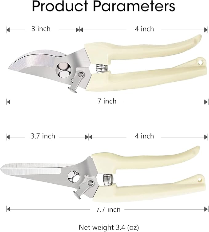 Leize Flower Scissors Set, 2 Pack Premium Thickened Stainless Steel Floral Shears, Strong Pruner for Flowers, Branches and Leaves, Upgrade