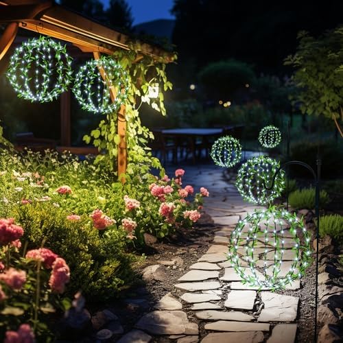 joomer solar ball lights outdoor, 2-pack 13in &, front angle view