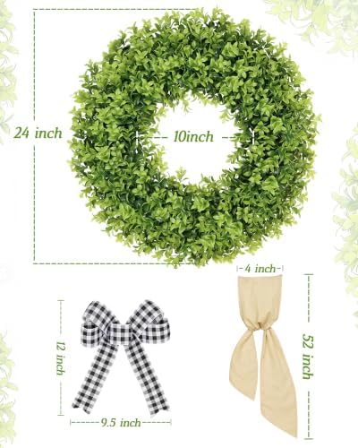 vlorart 24 inch large boxwood door wreaths for shown in use