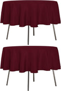 sancua 2 Pack Round Tablecloth 60 Inch Burgundy, Stain and Wrinkle Resistant Table Cloth - Washable Polyester Table Cover for Dining Tables, Buffet Parties and Camping