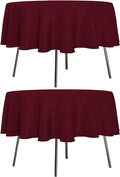 sancua 2 Pack Round Tablecloth 70 Inch Burgundy, Stain and Wrinkle Resistant Table Cloth - Washable Polyester Table Cover for Dining Tables, Buffet Parties and Camping