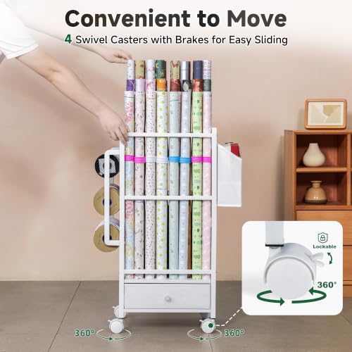 aquzee wrapping paper storage, adjustable gift wrap station, package contents
