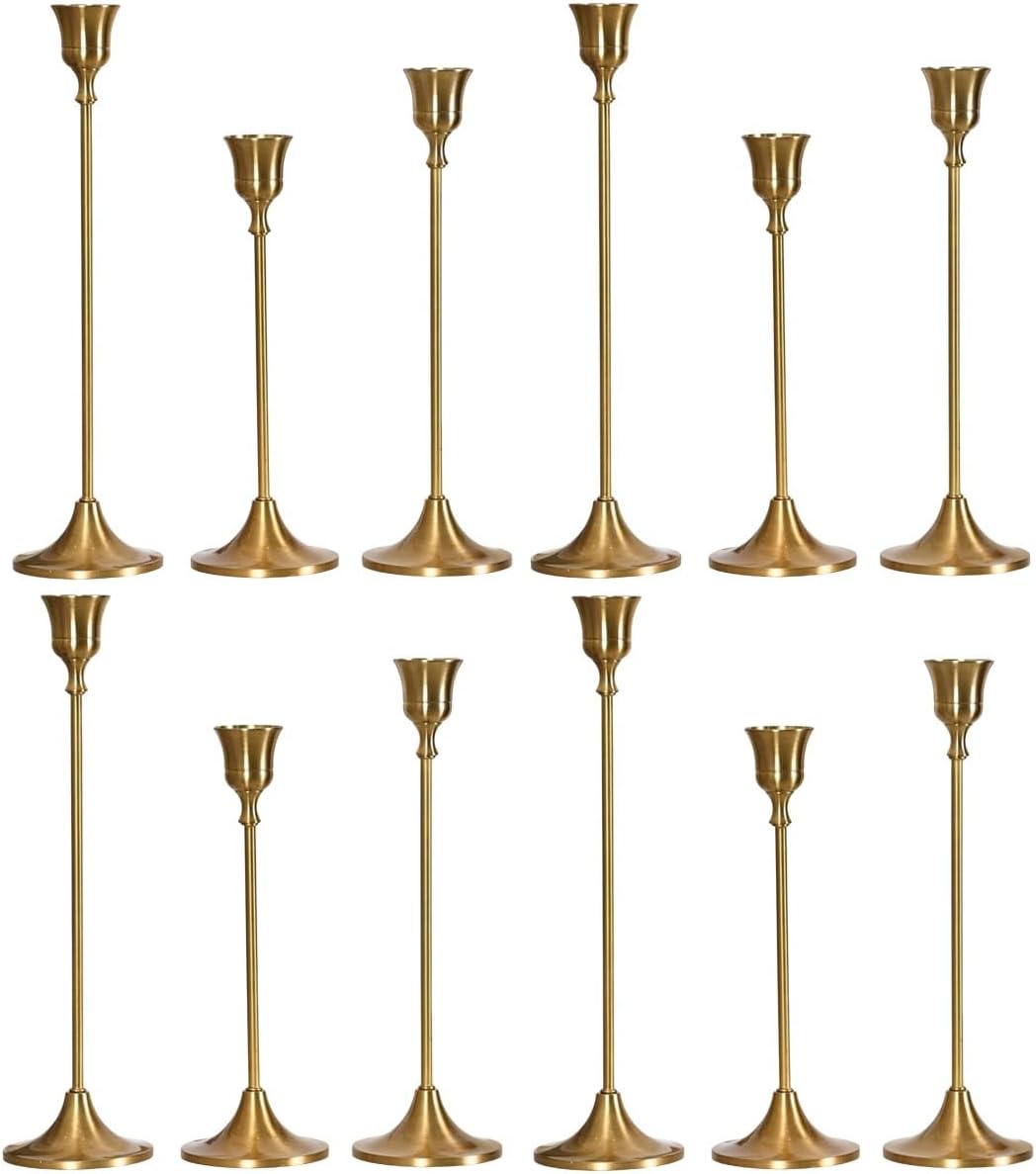 12PCS Candle Holders Vintage Centerpiece Candlestick Holder