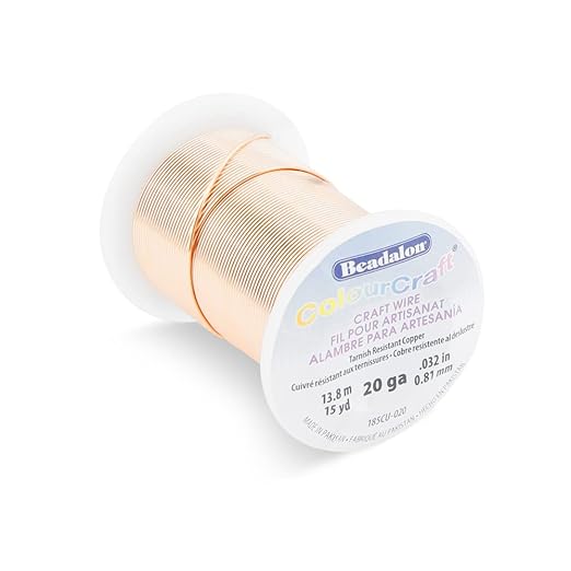 Beadalon ColourCraft Wire, 20 Gauge, Copper Color, 15 yd Spool