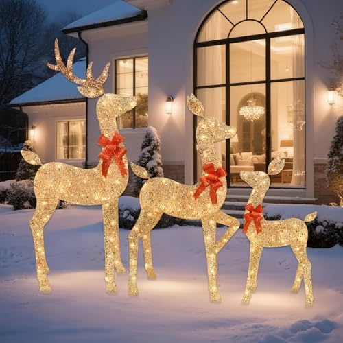 hoyechi 5 ft oversized christmas decorations outdoor lighted, front angle view