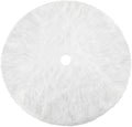 Konsait Plush Christmas Tree Skirt - Round Snow White Xmas Tree Mat Base Cover for Holiday Home Decorations,31Inch/78CM