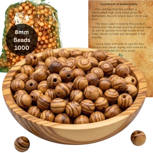 holy land market olive wood beads 8mm 1000 showing dimensions