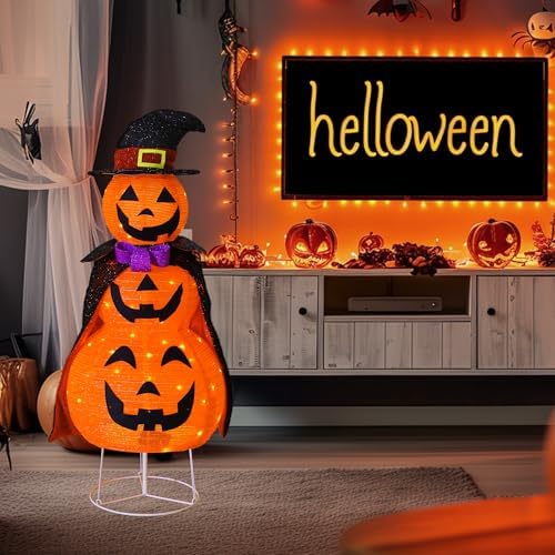 3ft light up halloween collapsible pumpkin decorations outdoor, package contents