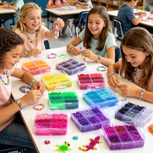 umikk 10000pcs pony beads bulk, 60 colors kandi, package contents