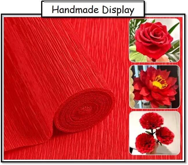 Crepe Paper Roll 8.2ft Long 17 Inch Wide for Wedding Ceremony Various Large Festivals Decoration (Red)