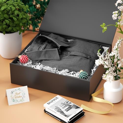 pshvym 5pack gift box 11.5x7.8x3 in,black gift boxes showing dimensions
