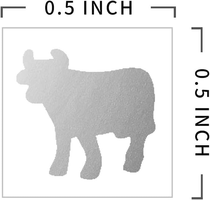 Wedding White Square Meal Choice Stickers for Party Indicator Place Cards (50 Stickers - Beef, Silver)