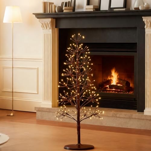 hairui lighted brown starburst tree with 368l warm, package contents