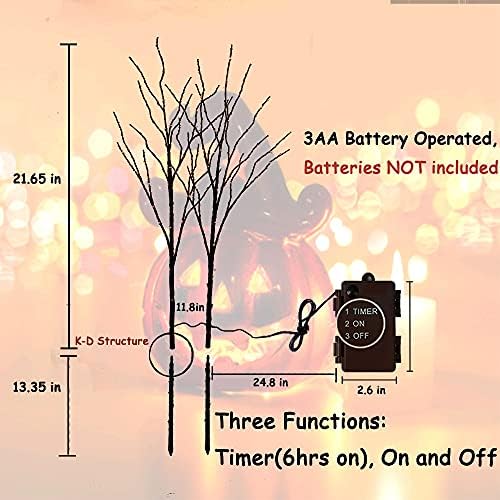 hairui lighted halloween tree branches with timer 32in, package contents