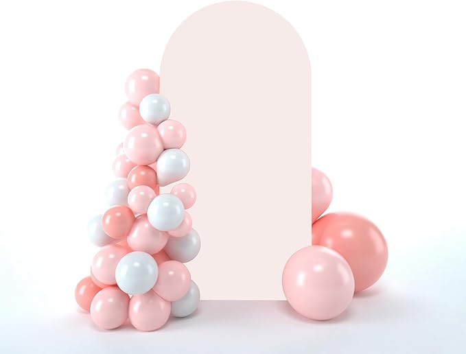 bricia Wedding Arch Backdrop Stand Cover, 5FT Double Sided Stretchy Arch Cover Fitted Wedding Birthday Party Banquet Decoration (Blush Pink 60''Lx25.2''W)