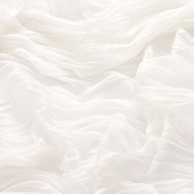 MLMW 4 Pack Ivory White Table Runner Cheesecloth Boho Gauze Rustic Cheese Cloth Table Runner 160 inch Sheer 13.3ft for Thanksgiving Wedding Party Baby Bridal Shower Birthday