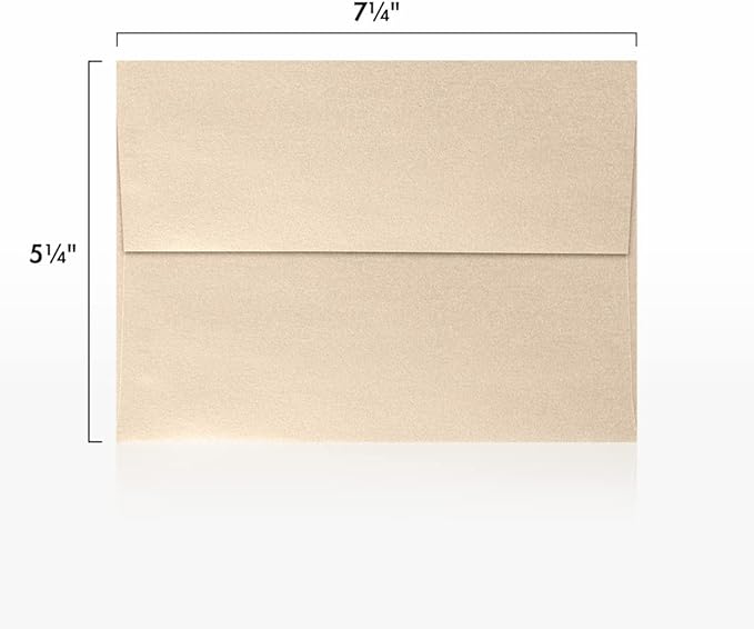 LUXPaper A7 Invitation Envelopes | Peel & Press | 5 1/4" x 7 1/4" | Taupe Metallic | 80lb. Text | 1,000 Qty