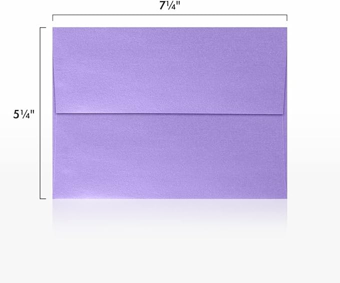 LUXPaper A7 Invitation Envelopes | Peel & Press | 5 1/4" x 7 1/4" | Amethyst Metallic | 80lb. Text | 50 Qty