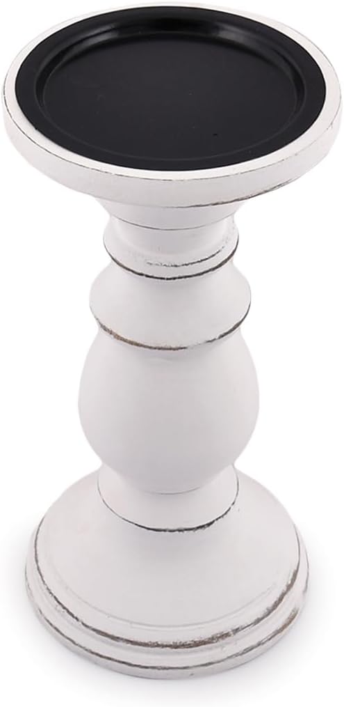 Samhita Set of 3 Wood Candle Holders – Hand Carved Decorative Candle Holder for Living Room or Table Centerpiece
