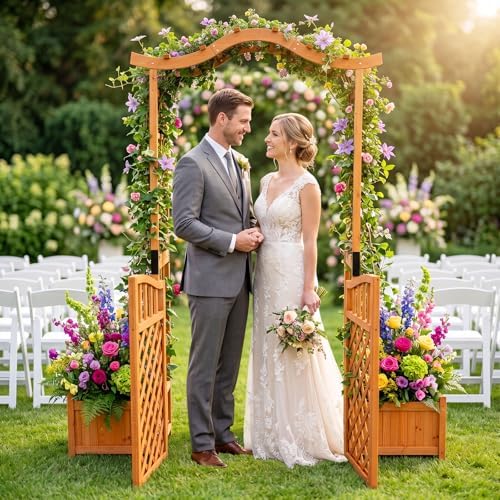happygrill 83" garden arbor with gate & 2, view 9