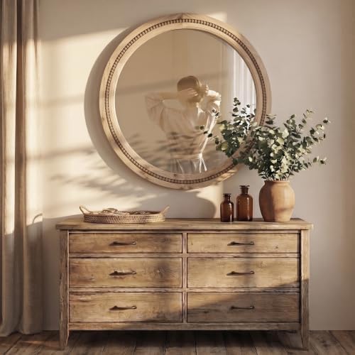 solid wood 30 inch round beaded vanity wall, package contents