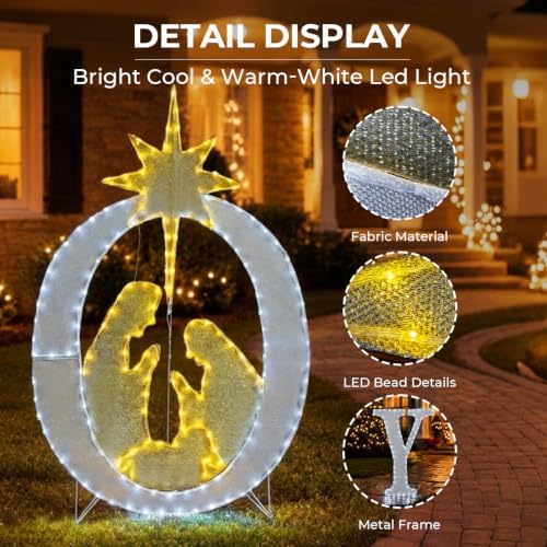 49-inch large outdoor christmas decorations joy lighted sign, view 10