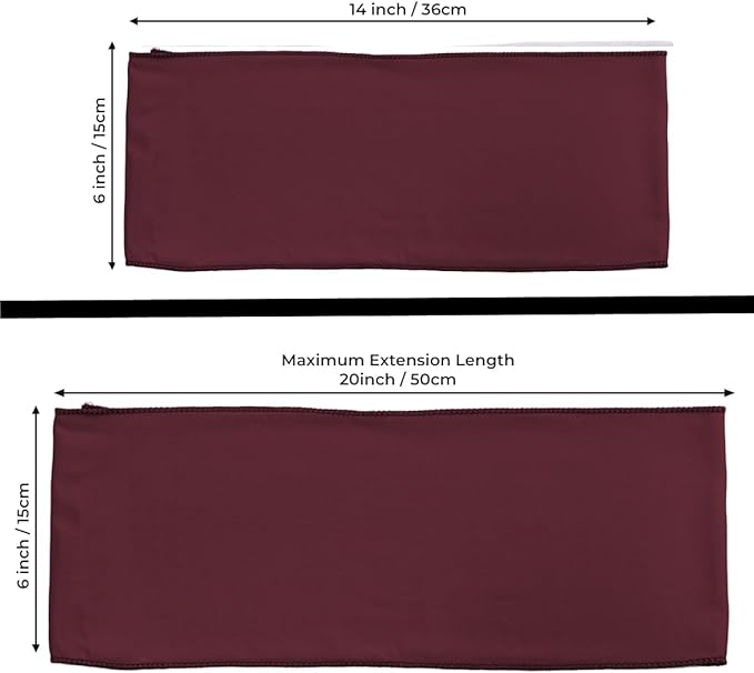 MDS Pack of 200 Spandex Chair Sashes Bows Elastic Stretch Dining Chair Bands Ties Without Slider Buckle Universal fits for Wedding Baby Shower Birthday Party Banquet Event Decoration - Burgundy