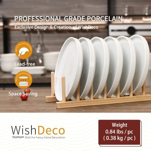 wishdeco ceramic appetizer plates set of 6, small showing dimensions