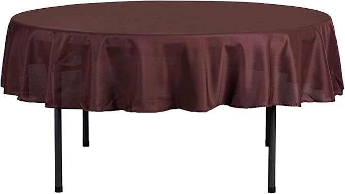 Efavormart Round Tablecloth, 70 Inch Stain & Wrinkle Resistant Washable Table Cloth, Decorative Polyester Fabric Table Cover for Banquet, Wedding, Dining- Chocolate