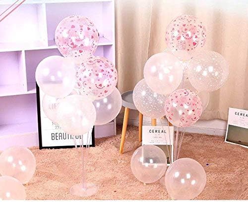 LANGXUN 28" Height Table Balloon Stand Kit for Birthday Party Wedding Decorations, Balloons Arch Kit for Graduation Party and Christmas Balloon Decorations (4 Pack)