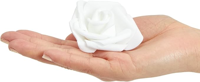 Juvale White Flowers Artificial Roses - Artificial Flowers for Wedding Decor & Centerpiece Table Decorations - 100-Pack, 3 in Diameter, White