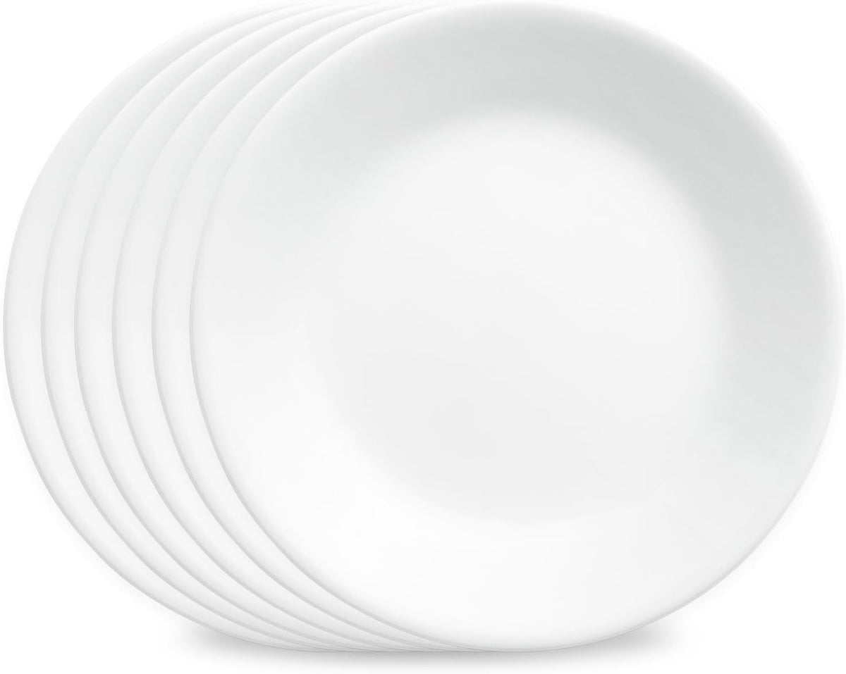 Corelle Winter Frost White 6-Piece 6.75-Inch Appetizer Plate Set