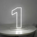 Number 1 Neon Sign for First Birthday, 16.54" Cool White USB Battery Powered One Neon Sign for Party Wedding Anniversary Decor Light Sign (Number 1)