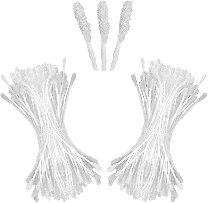 HAHIYO 700Pcs 2mm White Double-Head Flower Stamen with Crystal-Like Flower Head for Handmade Floral Art Scrapbook Decoration Artificial Floral Pistils Pollen Stamens Wedding DIY Stamens