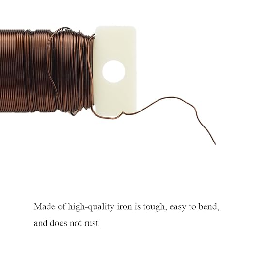 HAHIYO 22Gauge Coffee Color Metal Floral Wire - 3 Rolls, 115Yards (345Feet) - Flexible Paddle Wire for Craft, Christmas Wreath, Flower Arrangement, Bouquet Wrapping, Wedding DIY