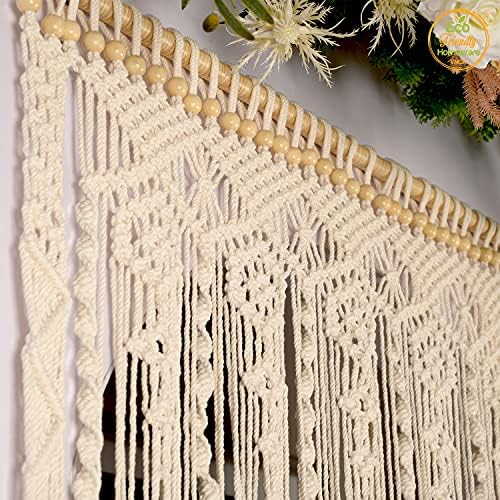 natural beige beaded door curtain, handmade wood bead, package contents