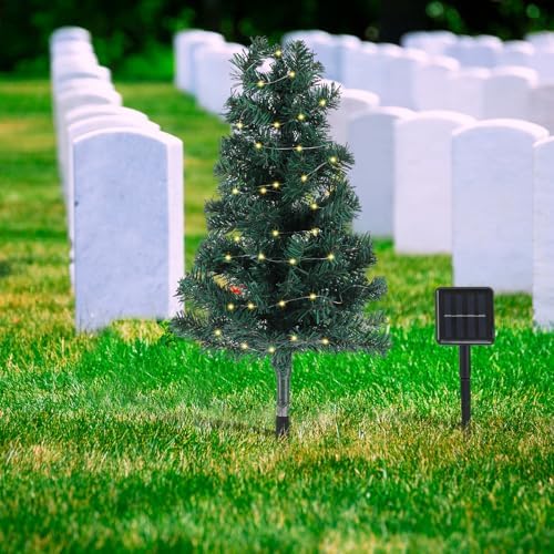 30 inch solar artificial christmas tree for cemetery, package contents