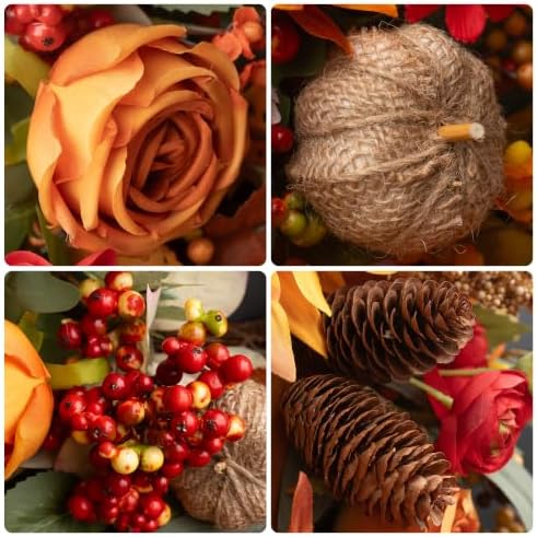 24 inch fall wreaths for front door autumn shown in use