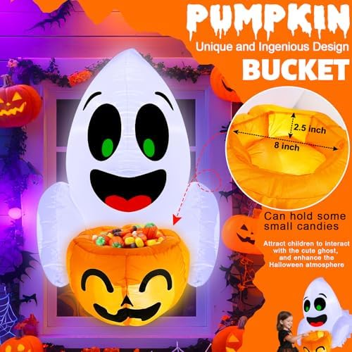 3.5 ft halloween inflatables ghost outdoor decorations blow, close-up detail